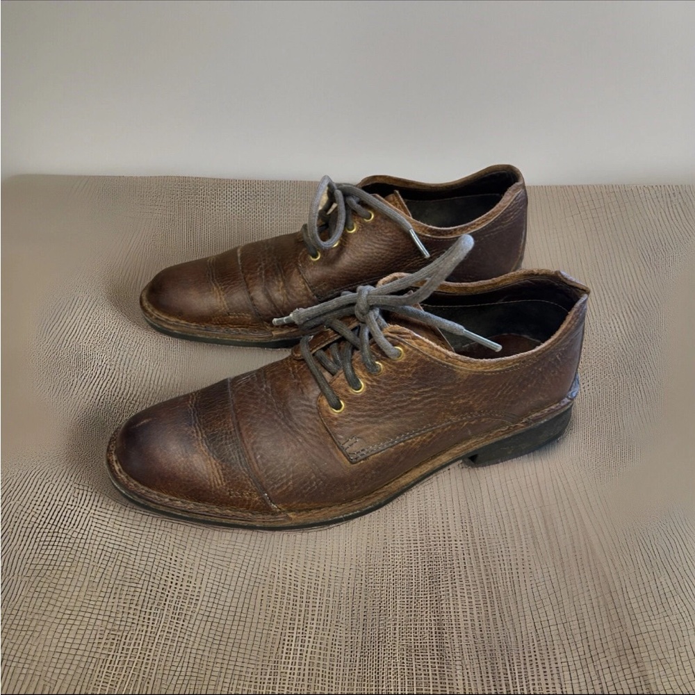 Cole Haan Distressed Brown Leather Derbys